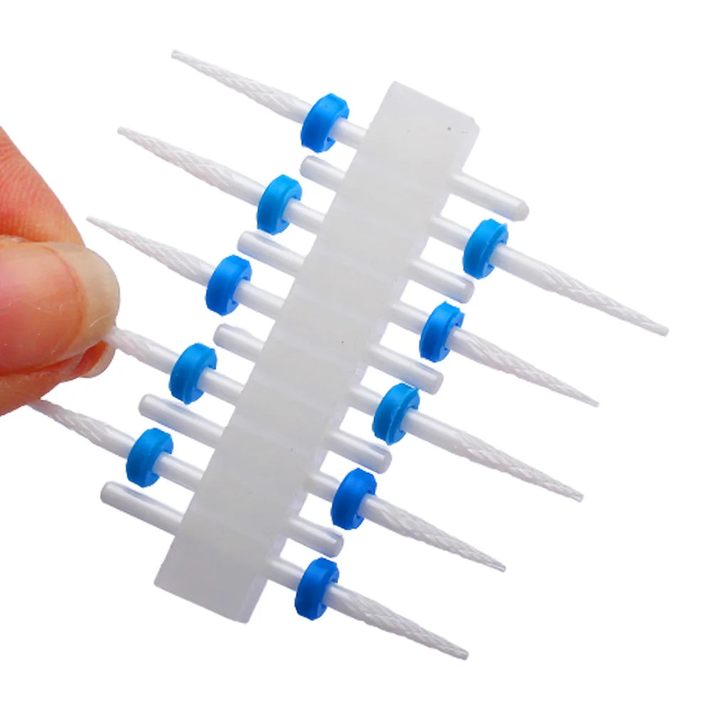 10tlg. Fräser Set für Maniküre – Hartmetall & Keramik Bits, Gel Entferner & Schleifer für elektrische Nagelfeilen