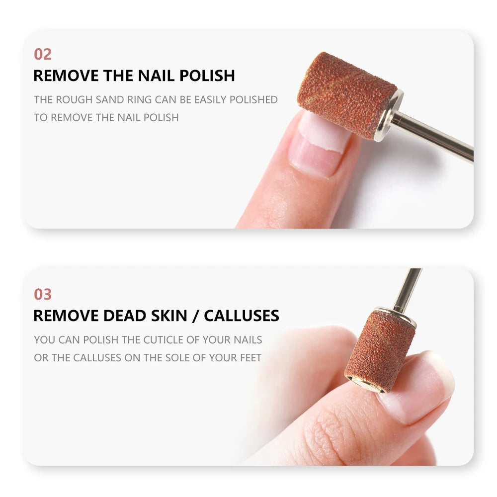 500 Stück Schleifhülsen Set – 80/120/180/240 Grit für Maniküre, Nagelfräser & Gelentfernung