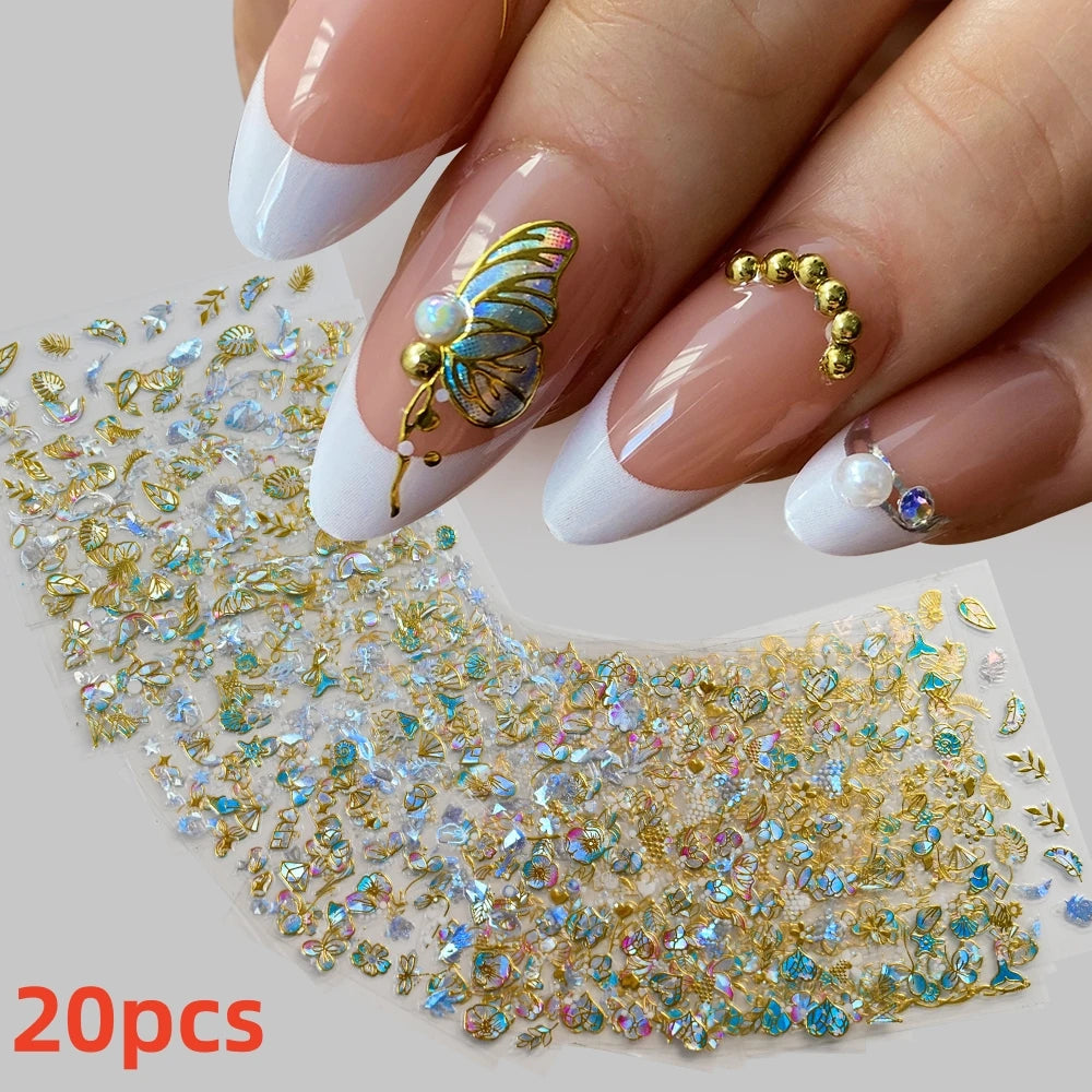 Kinder Nagelsticker „Häschen & Glitzer“ – 30 Stk Cartoon Nail Art mit Pailletten