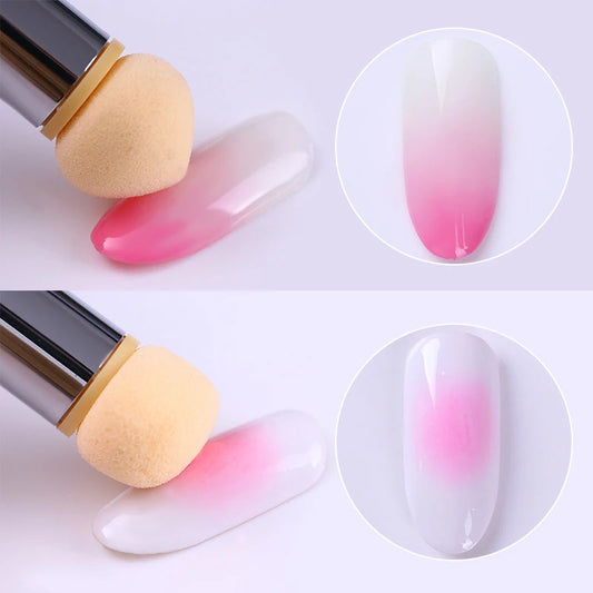 Sponge Pen für Nail Art – mit Ersatzköpfen für Farbverlauf, Glitzer & Puder