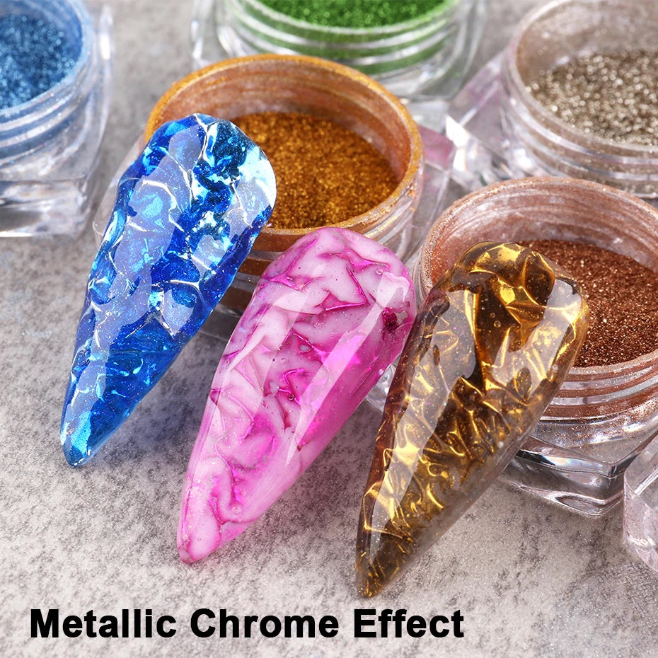 23 Farben Chrom-Pigment Set – Metallic Mirror Powder für Nailart & Deko