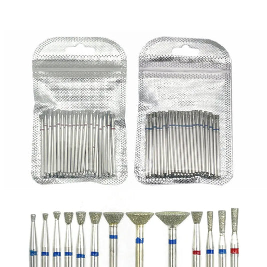 50 Stück KN Series Diamantfräser Set – Inverted Cone Form, für elektrische Nagelfräser, Maniküre & Pediküre