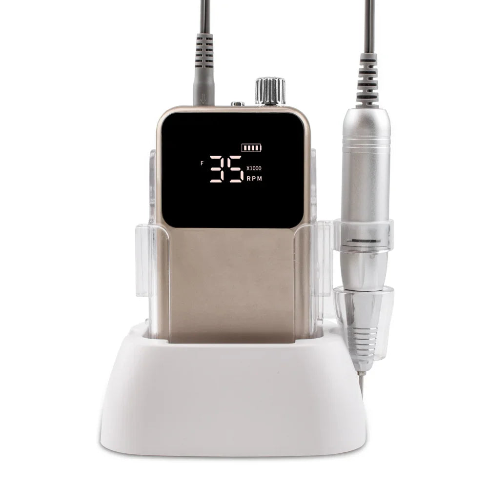 Kabellose Nagelfräse 85 W – 35.000 U/min Profi Brushless Nail Drill für Studio & Zuhause