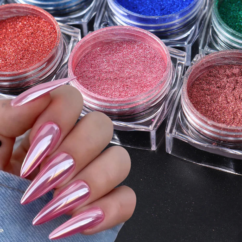 36er-Set Chrome-Pigmente – Superhelle Metallic Mirror Powder für Nailart