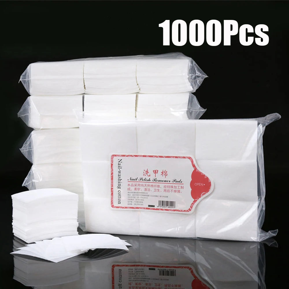 Fusselfreie Wattepads aus Baumwolle – 600/1000 Stück | Profi Nail Wipes