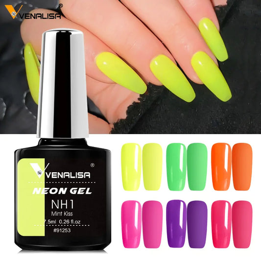 Venalisa Neon Gel-Lack 7,5 ml – UV/LED – Leuchtende Sommerfarben