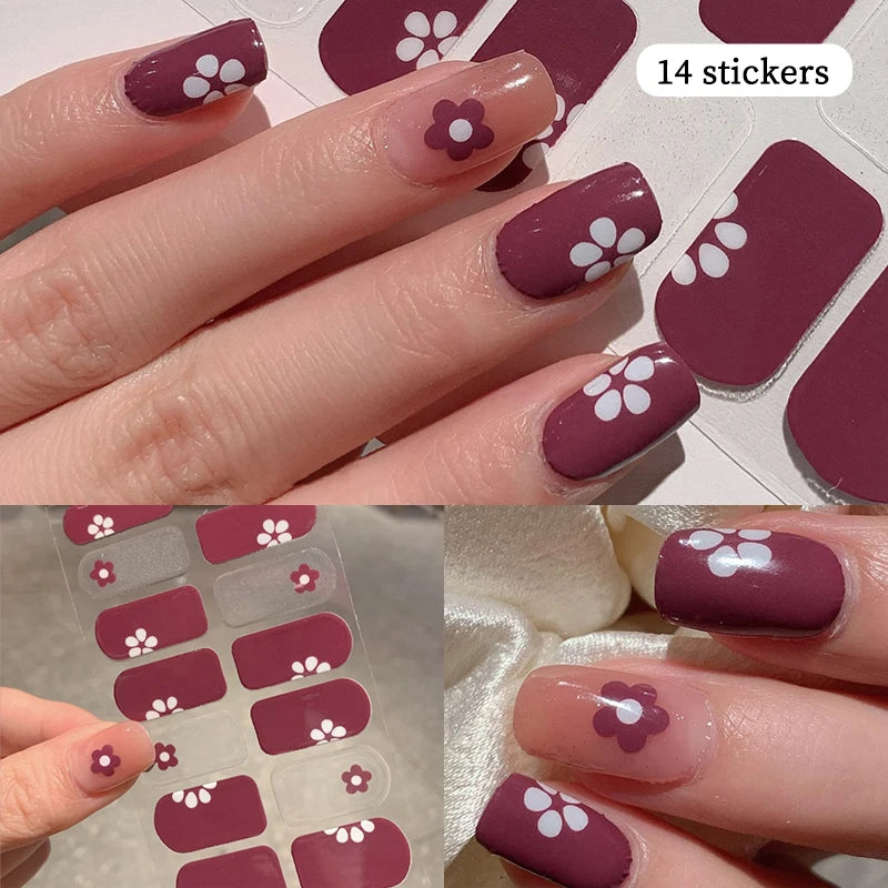 14-teilige Nagelfolien „Pastell Rainbow“ – Selbstklebende Full Cover Nail Wraps