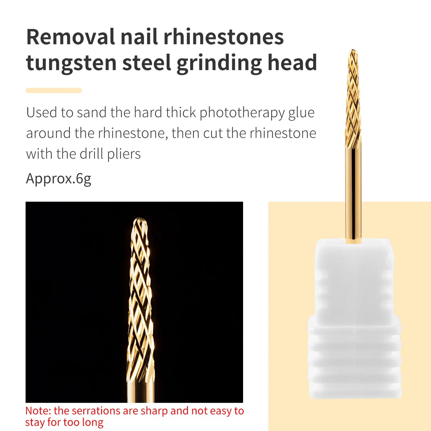 5-in-1 Hartmetall Nagelfräser-Set – Gold (Tungsten Carbide)