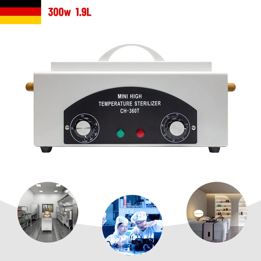 300 W Metall-Sterilisator 1.3 L – Hochtemperatur-Desinfektionsgerät für Kosmetik & Nagelstudio mit Griff