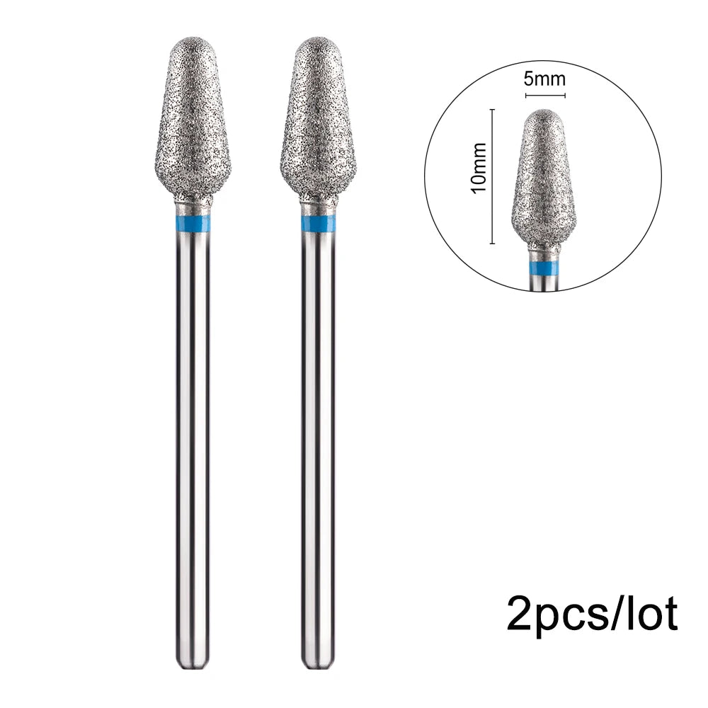2er-Set Diamant-Fräserbits – Flammenform für Nagelhaut & Gellack (3/32", Profi-Qualität)