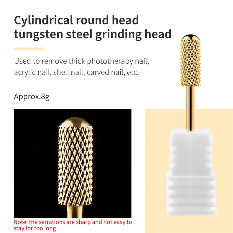 5-in-1 Hartmetall Nagelfräser-Set – Gold (Tungsten Carbide)