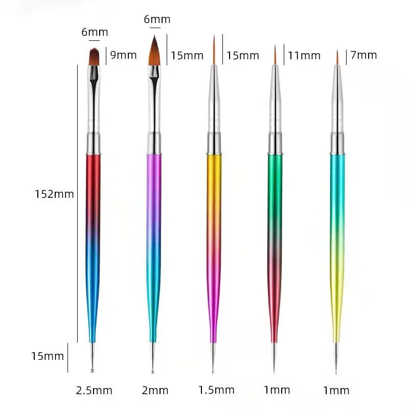 Nail Art Pinselset – 5/20 Stk für Malerei, Dotting, Liner & Acryl-Gel
