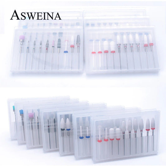 ASWEINA Fräser-Set – 10-tlg. Keramikaufsätze für Nagelfräser & Maniküregeräte