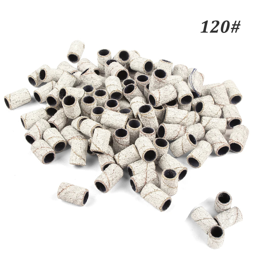 500 Stück Schleifhülsen Set – 80/120/180/240 Grit für Maniküre, Nagelfräser & Gelentfernung