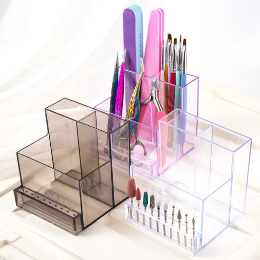 Acryl Organizer für Nagelzubehör – Aufbewahrungsbox für Fräser, Bits & Werkzeuge