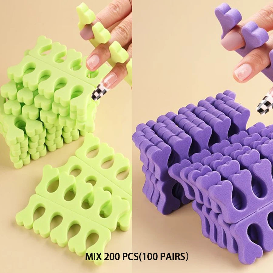 100/200 Stück Zehentrenner – Weiche Schwamm-Pads für Pediküre & Maniküre
