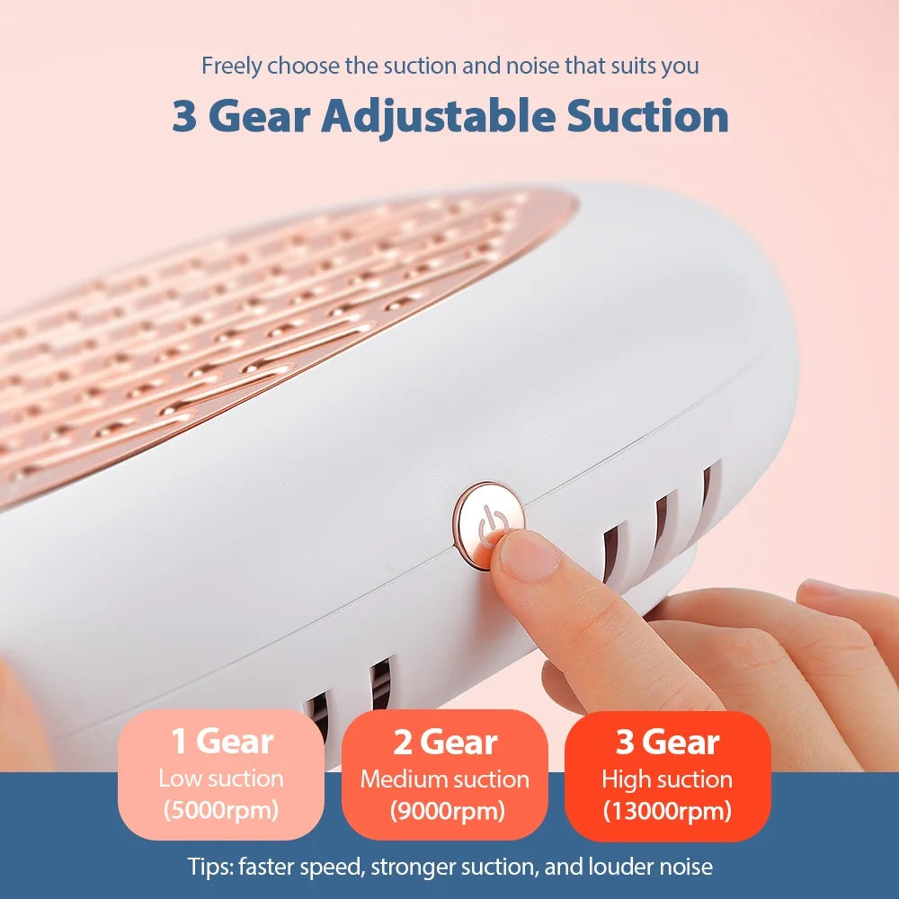 130W Turbo Nagelstaubabsaugung mit 2 Filtern – Bürstenloser Profi Nail Dust Collector für Maniküre & Pediküre