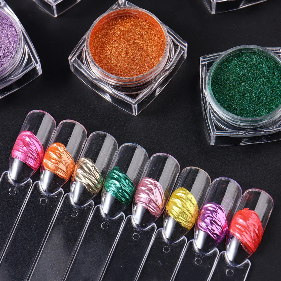 36er-Set Chrome-Pigmente – Superhelle Metallic Mirror Powder für Nailart
