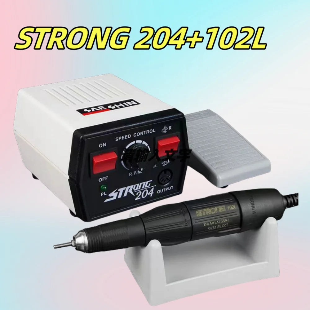 Elektrischer Nagelfräser STRONG 204 + 90 Basis & 102L Handstück – 65W