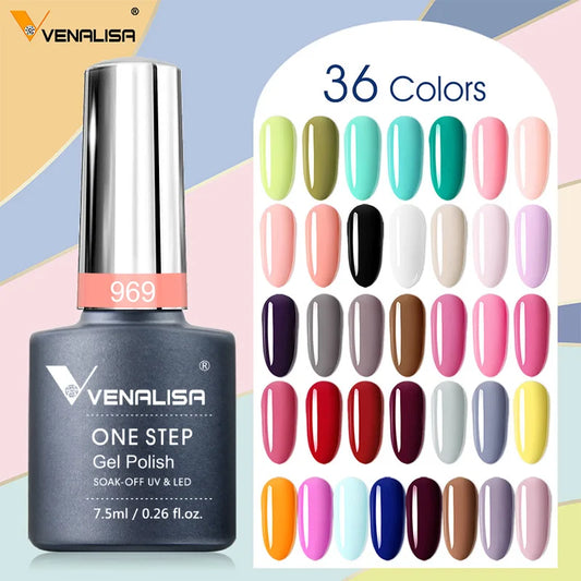Venalisa 3-in-1 Gel Polish – 7,5ml One Step UV/LED Gel, Ohne Base & Top