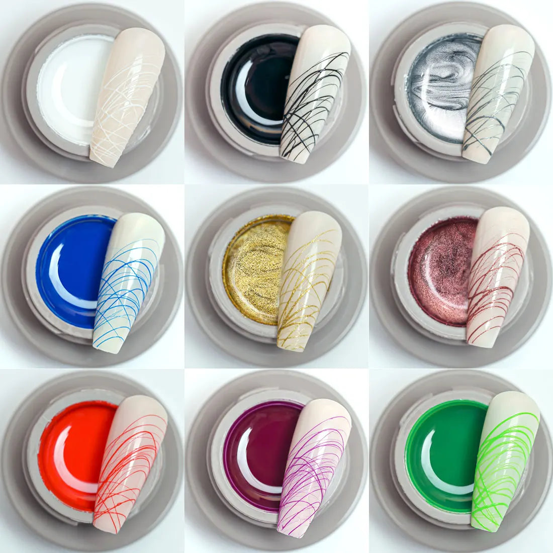 Venalisa Spider Gel – 8ml UV/LED Gel für Nail Art, 12 Farben