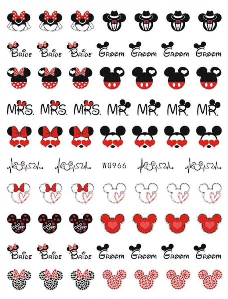 1 Bogen Mickey Mouse & Disney Nail Sticker – Cartoon Nail Art Aufkleber