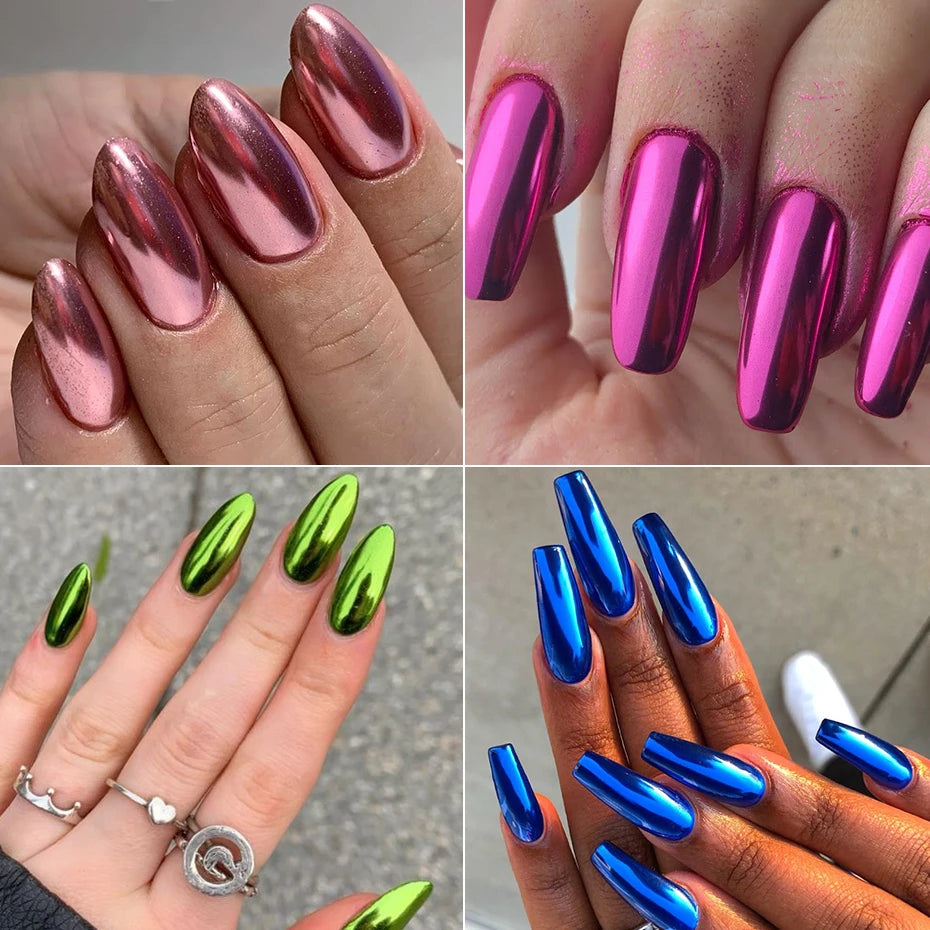 23 Farben Chrom-Pigment Set – Metallic Mirror Powder für Nailart & Deko