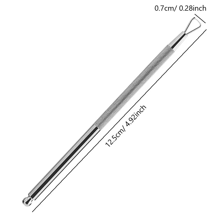 Silvery Holographic Stainless Steel Nail Polish Remover Tool, Gel Nail Scraper, Cuticle Pusher for Home and Salon Use