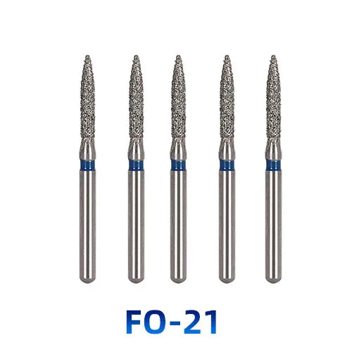 AZDENT Dental Diamantbohrer – 5 Stück, FG 1.6 mm, Medium für Turbine/High-Speed-Handstück