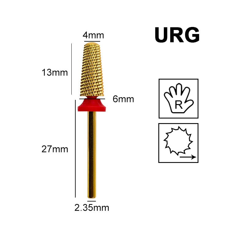 Tapered Barrel Fräserbit – Hartmetall (Tungsten), für Gelentfernung & Polieren (4XC, Gold)
