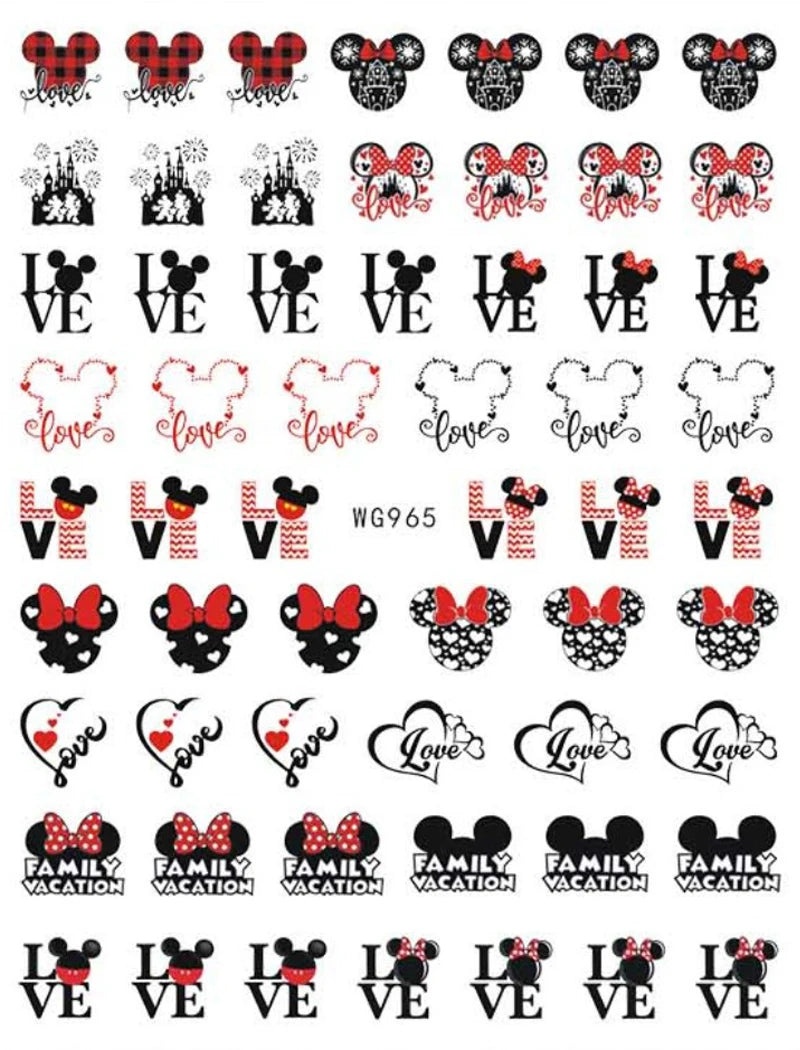 1 Bogen Mickey Mouse & Disney Nail Sticker – Cartoon Nail Art Aufkleber