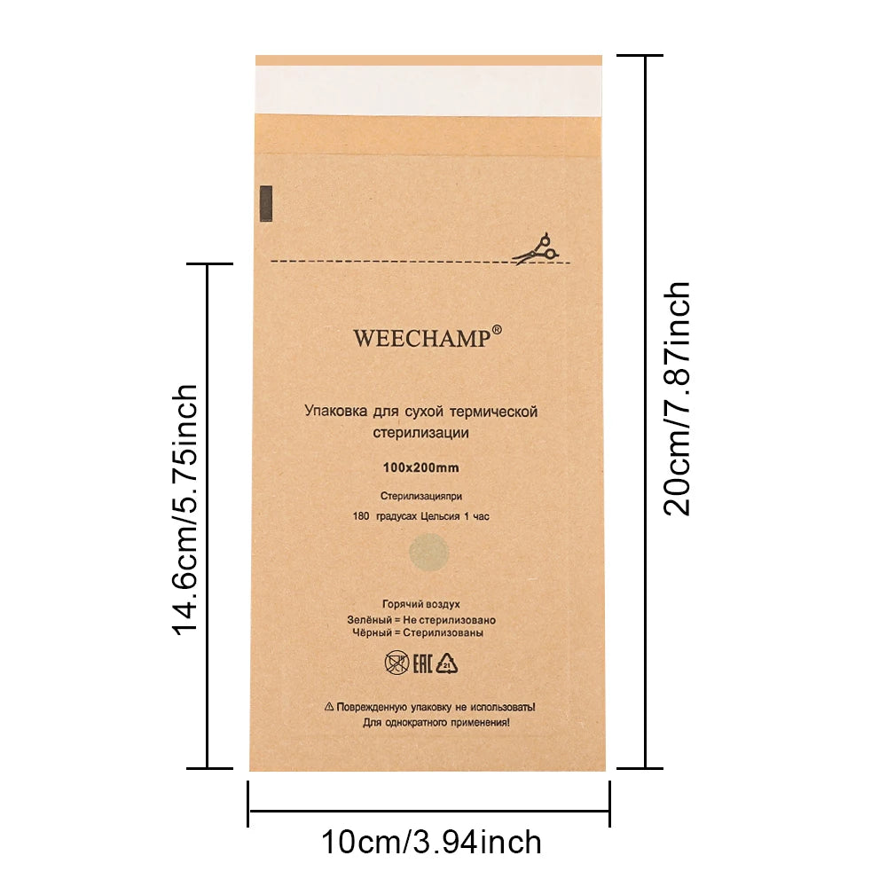 Sterilisationsbeutel für Nagel- & Tattoo-Instrumente – 100 Stück | Kraftpapier