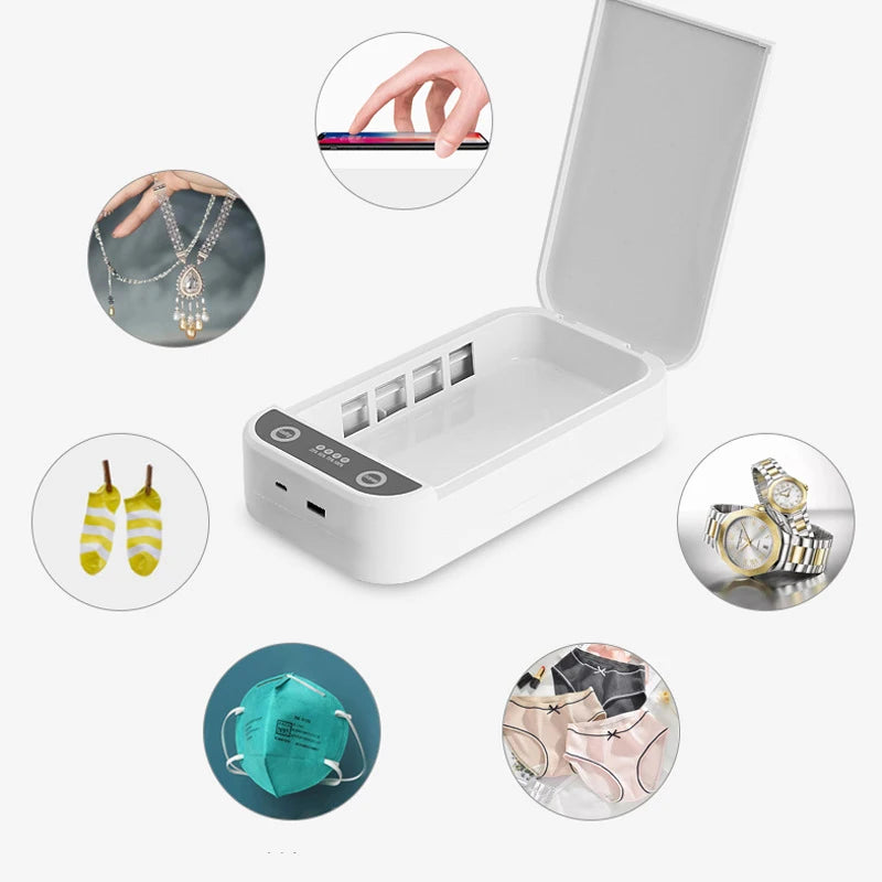 UV Desinfektionsbox mit Wireless Charger – 9W für Handy & Werkzeuge