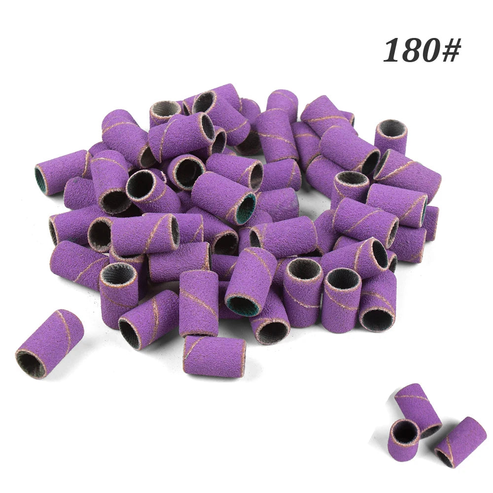 500 Stück Schleifhülsen Set – 80/120/180/240 Grit für Maniküre, Nagelfräser & Gelentfernung