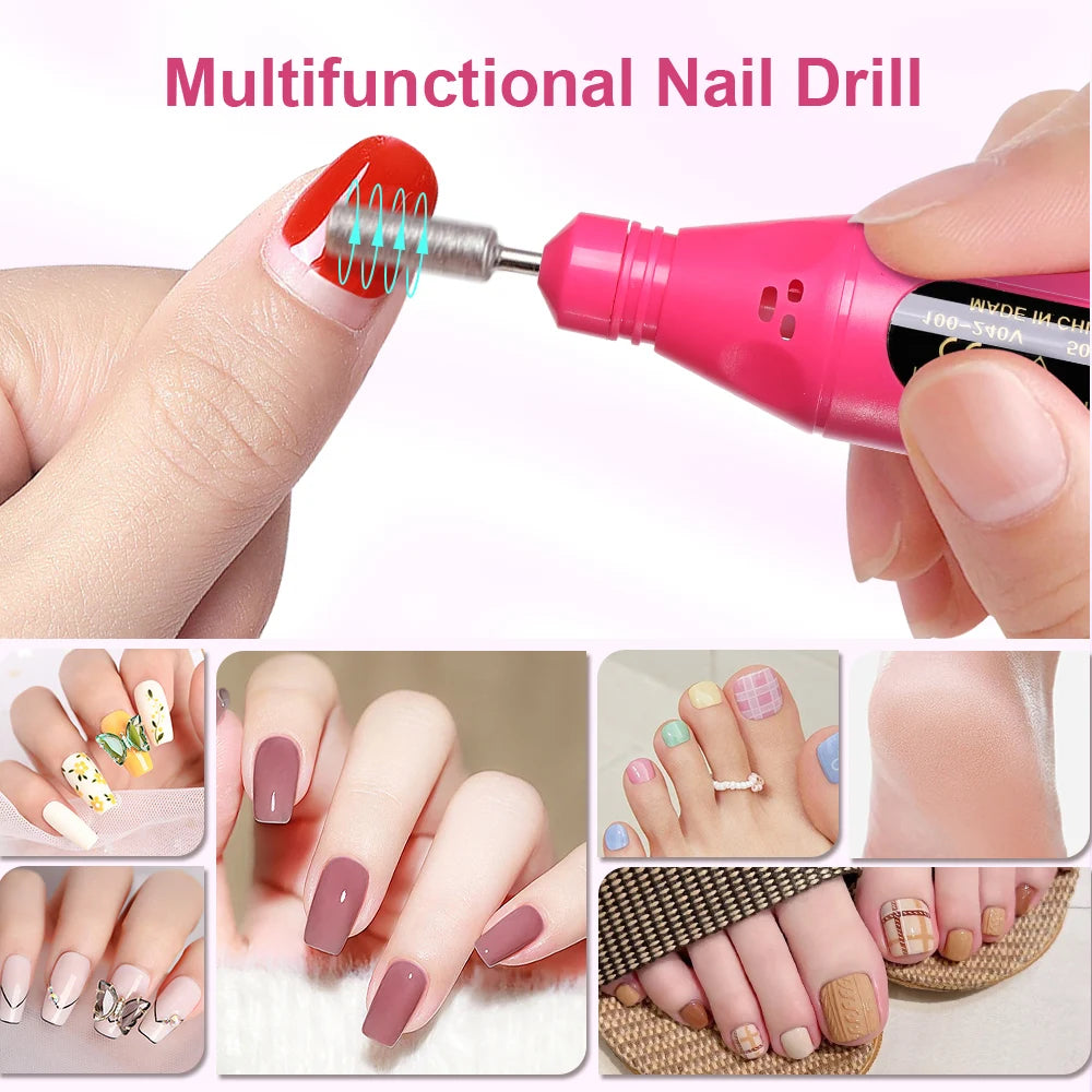 Elektrisches Nagelfräser-Set 6-in-1 – Tragbare Nagelfeile & Poliergerät inkl. Aufsätze & Bits