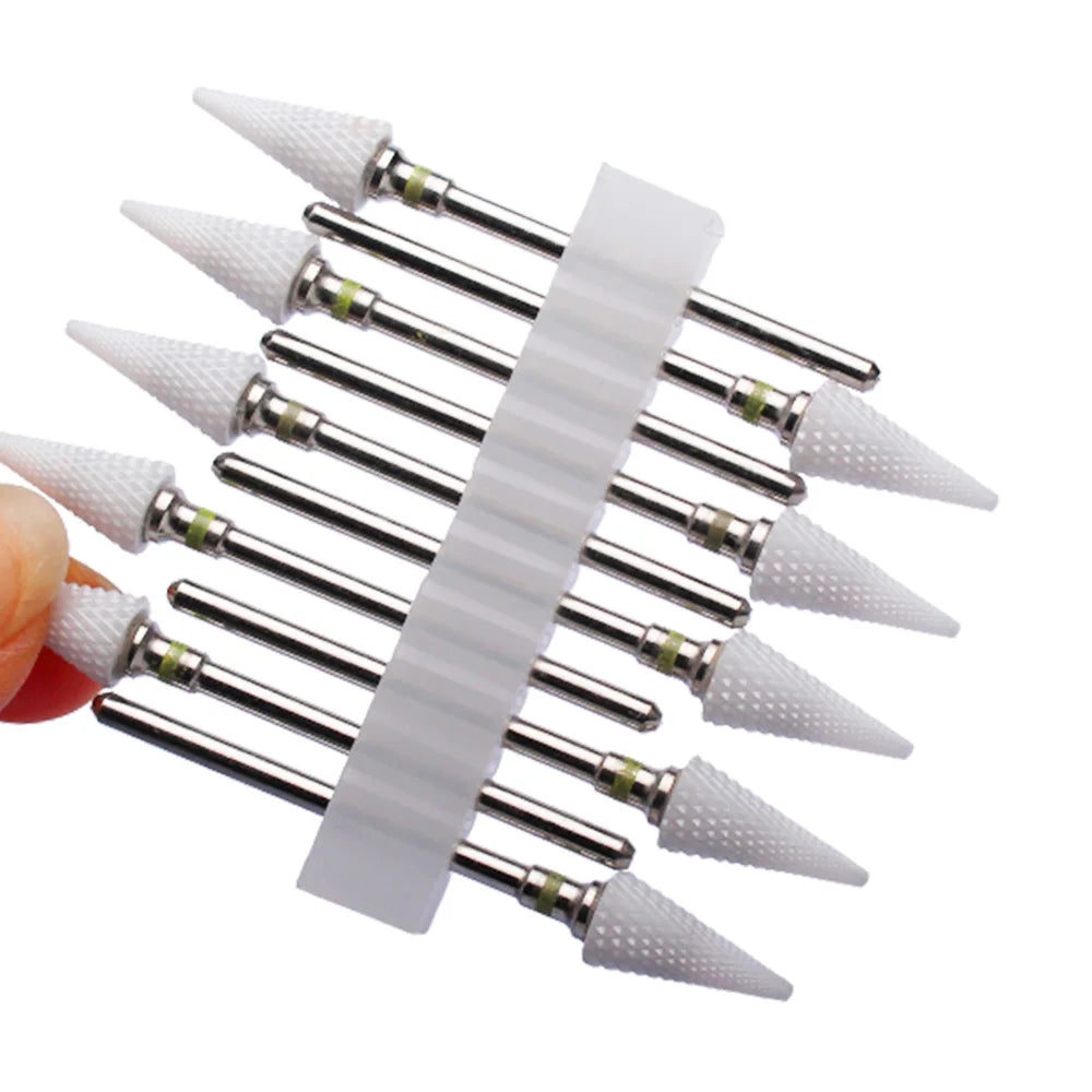 10tlg. Fräser Set für Maniküre – Hartmetall & Keramik Bits, Gel Entferner & Schleifer für elektrische Nagelfeilen