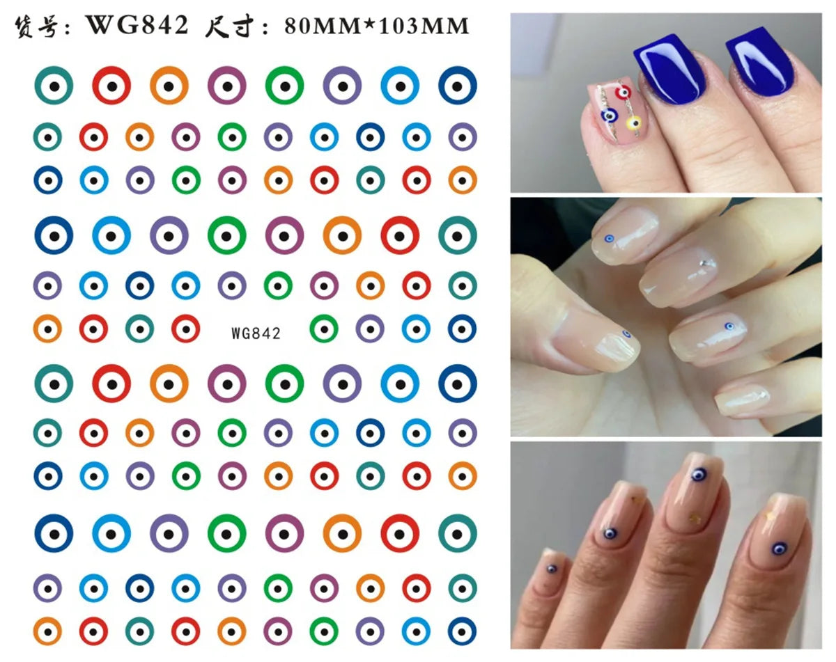 Fatima's Eye & Hamsa Hand Nail Stickers – Spiritual Nail Art Aufkleber