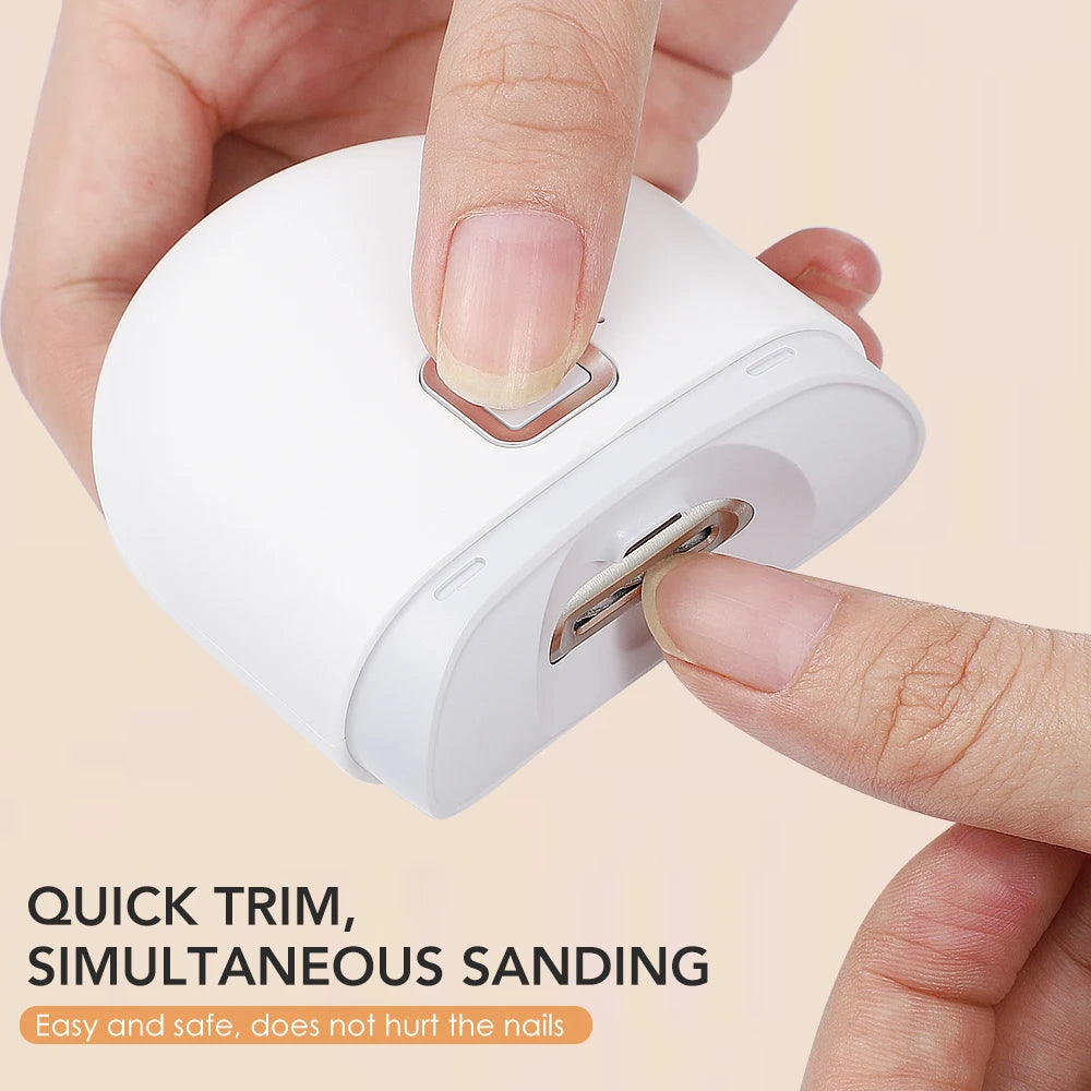 2-in-1 Elektrischer Nageltrimmer & Schleifer mit LED – Wiederaufladbar via USB, für Baby, Erwachsene & Senioren