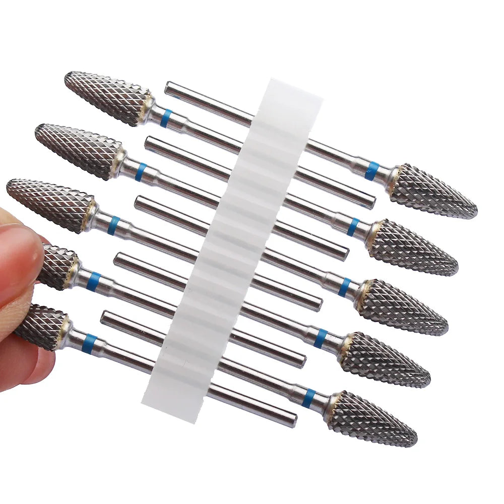 10tlg. Fräser Set für Maniküre – Hartmetall & Keramik Bits, Gel Entferner & Schleifer für elektrische Nagelfeilen