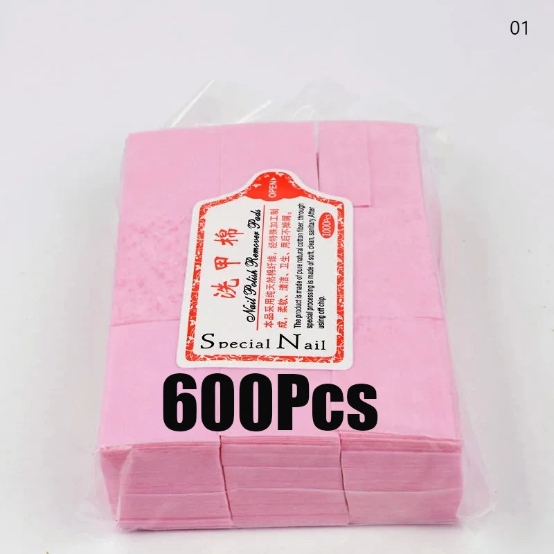 Fusselfreie Wattepads aus Baumwolle – 600/1000 Stück | Profi Nail Wipes