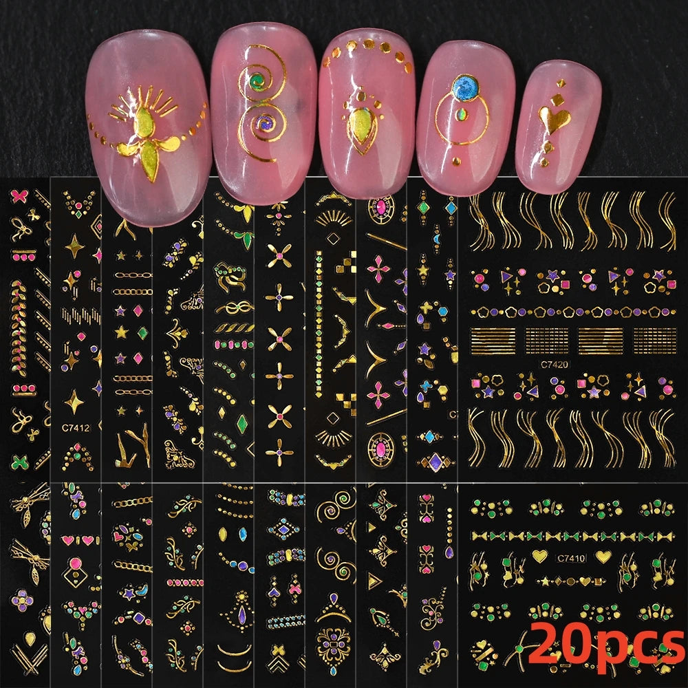 Kinder Nagelsticker „Häschen & Glitzer“ – 30 Stk Cartoon Nail Art mit Pailletten
