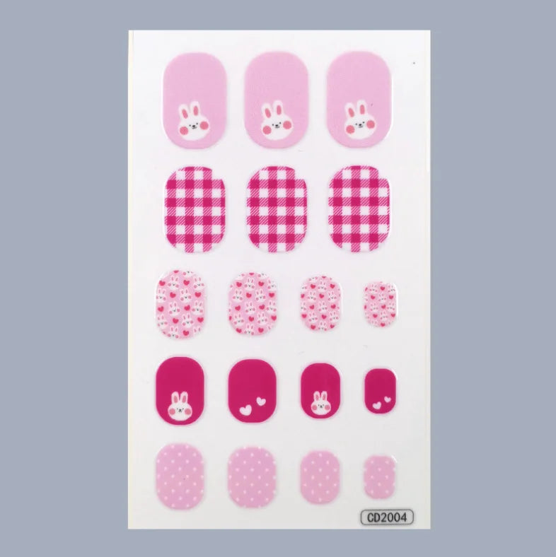 Little Princess Girls Nail Stickers Children DIY Cute Cartoon Animal Nail Decals Kids Manicure Polish Wrap Decors uñas postizas