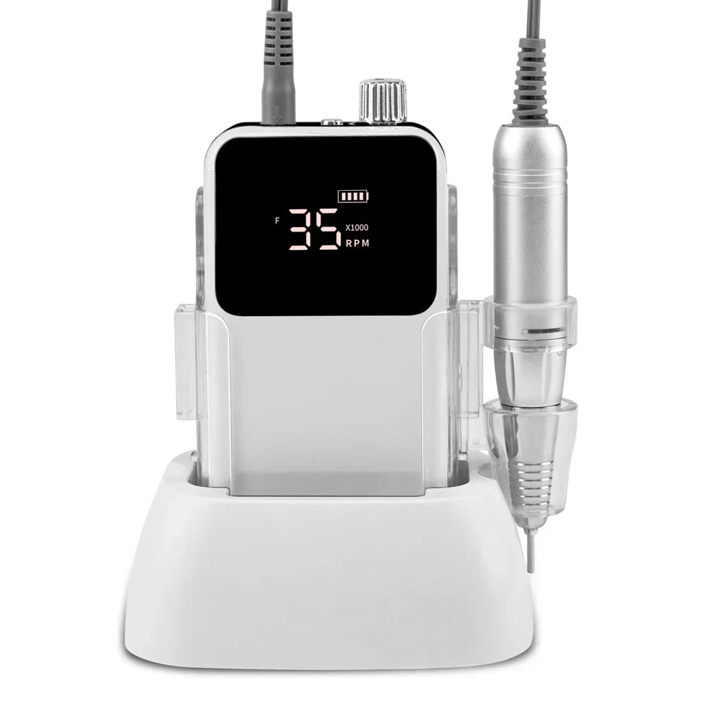 Kabellose Nagelfräse 85 W – 35.000 U/min Profi Brushless Nail Drill für Studio & Zuhause