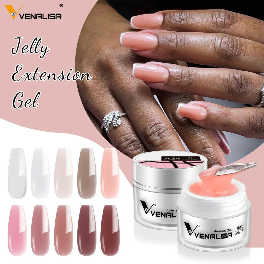 Venalisa Builder Jelly Gel – 50ml Rose Pink, Selbstglättend, UV/LED