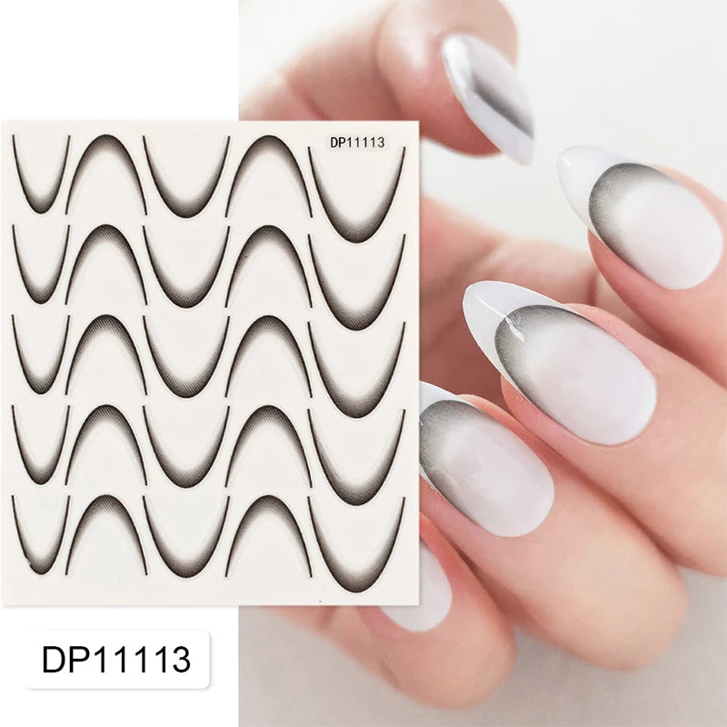 3D Schleifen Nagelsticker – Elegante Gold- & Farbbögen für French & Sommerdesigns