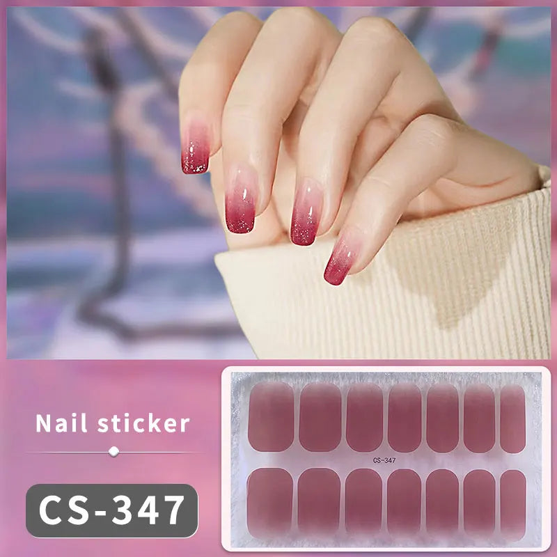 14-teilige Nagelfolien „Pastell Rainbow“ – Selbstklebende Full Cover Nail Wraps