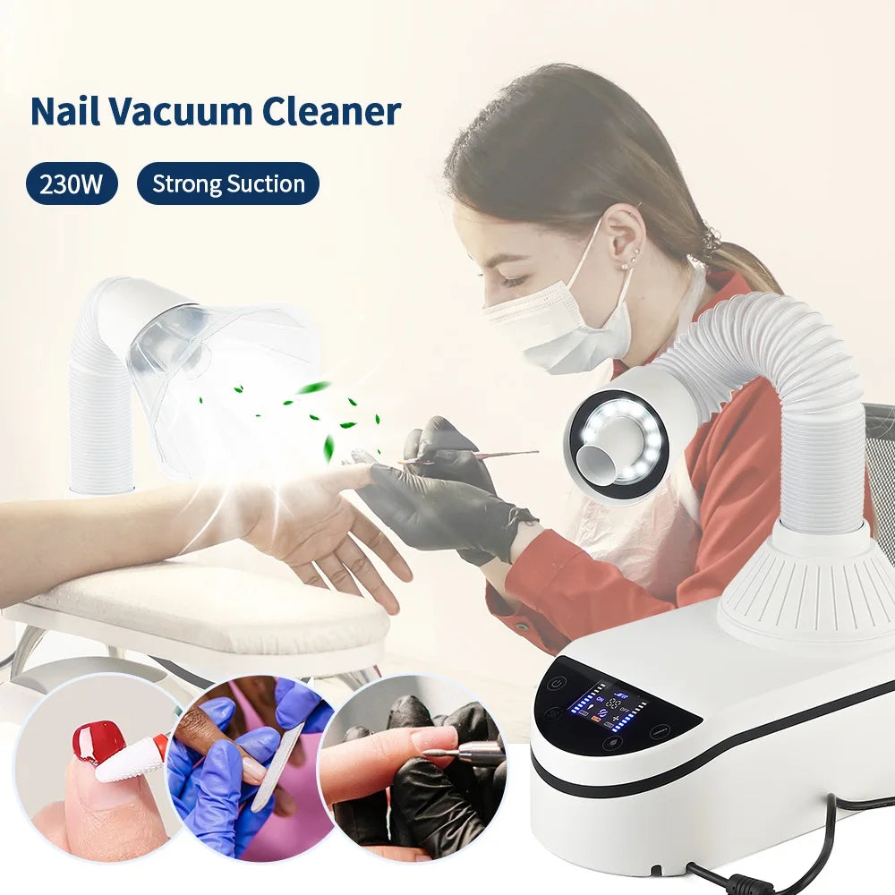 Nail Dust Collector mit flexiblem Schlauch – Profi Staubabsaugung für Maniküre, 320 W, Touchscreen