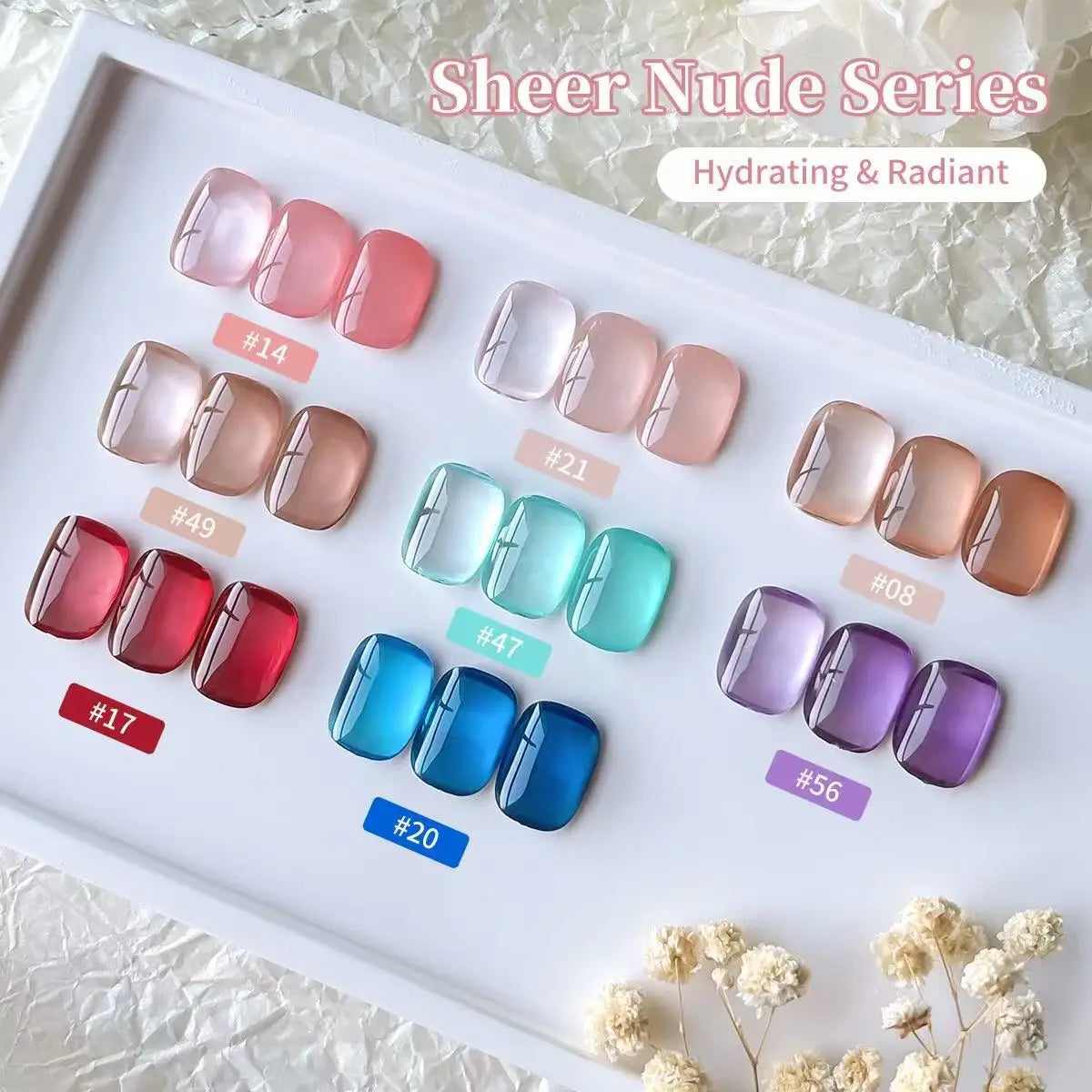 Venalisa 8-teiliges Set – 15ml Jelly Gel Nagellack mit Top Coat – Semi-permanente Maniküre