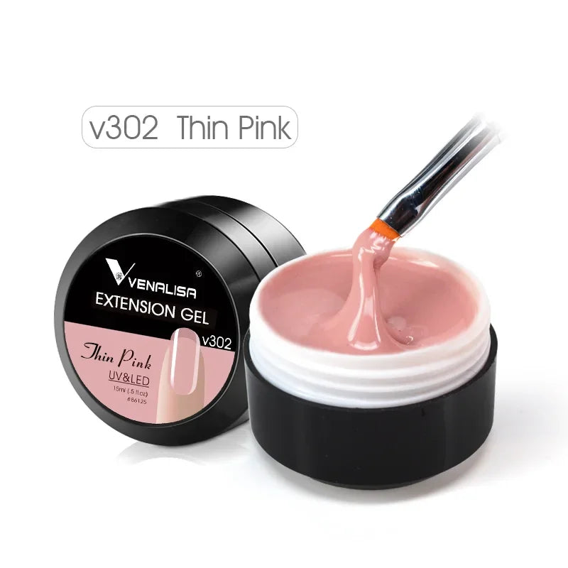 Venalisa 15ml UV Builder Gel – Cover Pink, Clear, Camouflage – für Nagelverlängerung & French