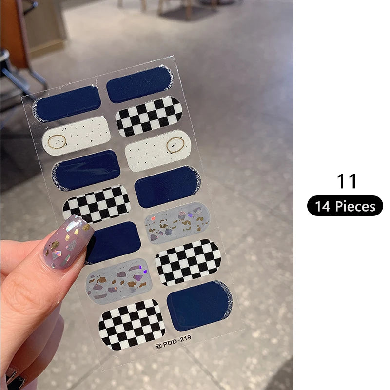 14-teilige Nagelfolien „Pastell Rainbow“ – Selbstklebende Full Cover Nail Wraps
